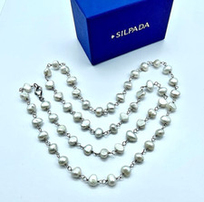 Silpada Sterling Silver, Freshwater Pearl "Fresh Catch" Chain Necklace 32" N1368