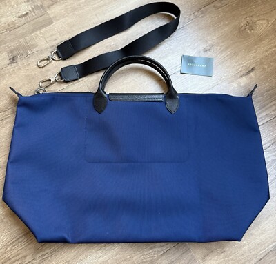 New Longchamp Paris Sac De Voyage Large Navy Blue Tote City