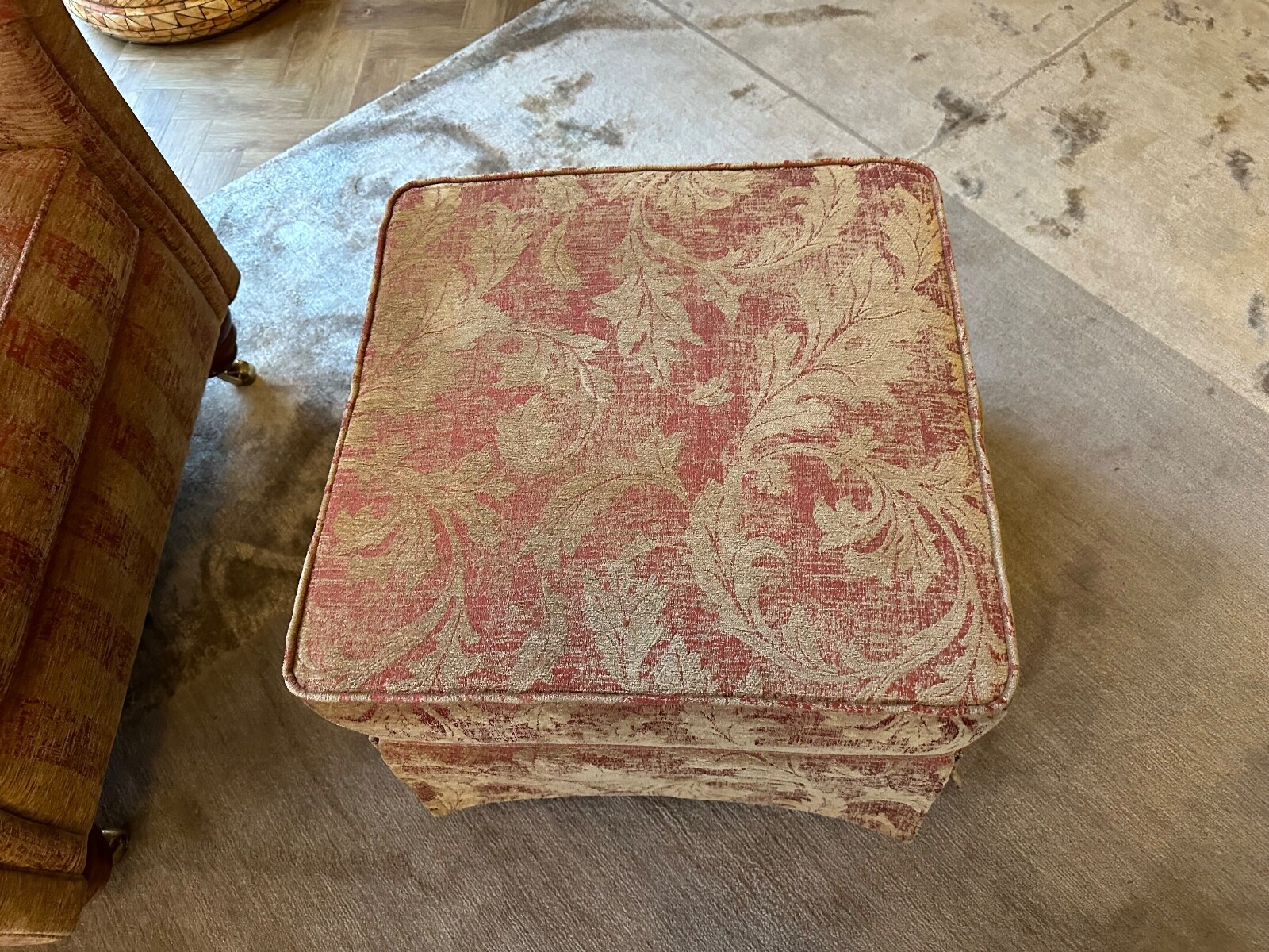 Duresta Harrington stool pouffe footstool Rhapsody Russet & Sand rrp £