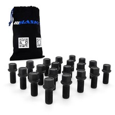 20x Radschrauben Radbolzen M14x1,5x27 Kugelbund R13 SW17 Schwarz inkl. Beutel