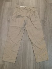 Chaps Chino Pants Mens Size 32X34 Beige Classic Fit Flat Front Khaki Slacks F15