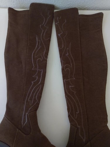 Bottines Western En Daim Marron - Taille US 5.5 (37), Talon Haut Bloc