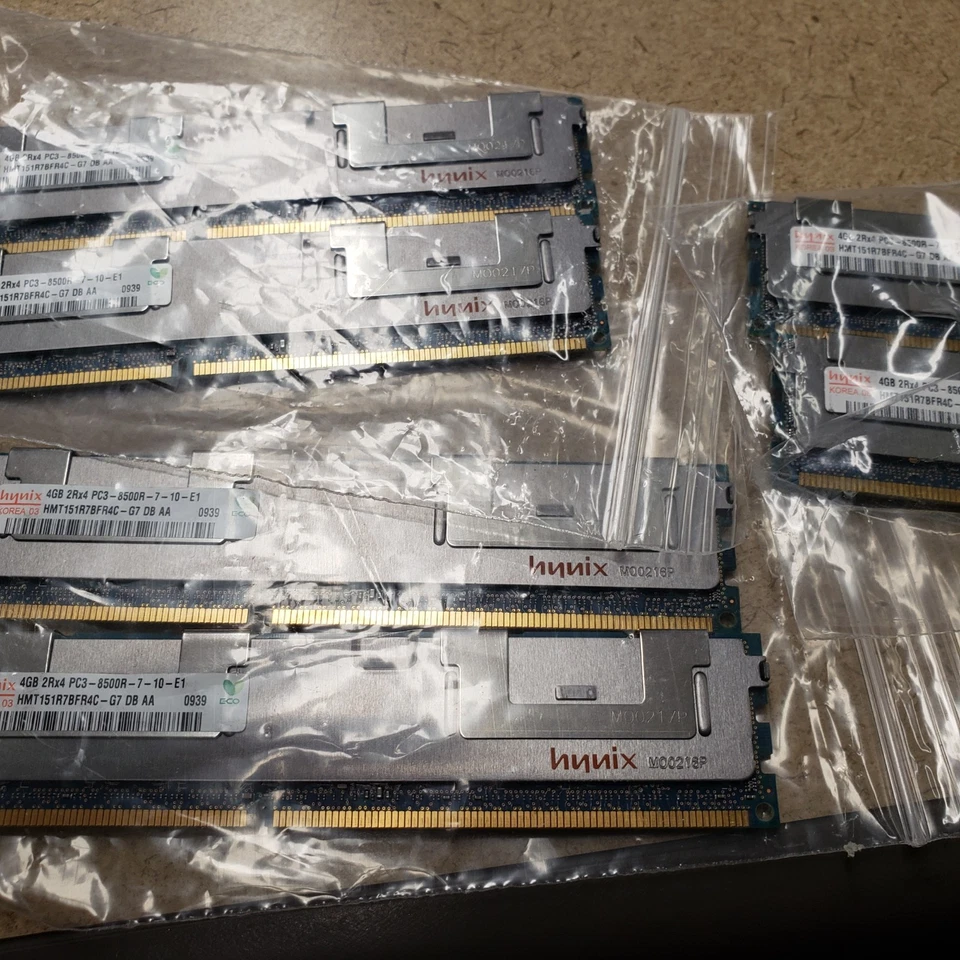 X6 LOT Hynix 4GB DDR3 PC3-8500 (DDR3-1066) Server Memory HMT151R7BFR4C-G7 DB AA - Image 4 of 4