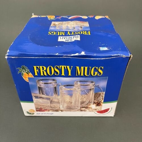 Vintage Sun Essentials Freezer Ice Mugs Double Wall Gel Frosty Lot of 4 - Picture 3 of 4