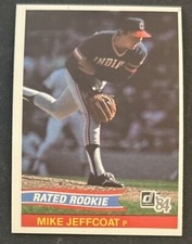 1984 Donruss Mike Jeffcoat Baseball Rated Rookie Card (RC) 43 Indians Pitcher VG. rookie card picture