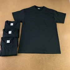 Lot of 4 Port & Co Core Blend Men's Medium Black Short Sleeve Crew Neck T-Shirt