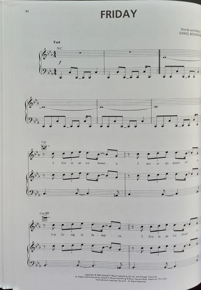 Daniel Bedingfield Gotta Get Thru This Guitar Piano Vocal Sheet Music Book  - Image 3 of 4