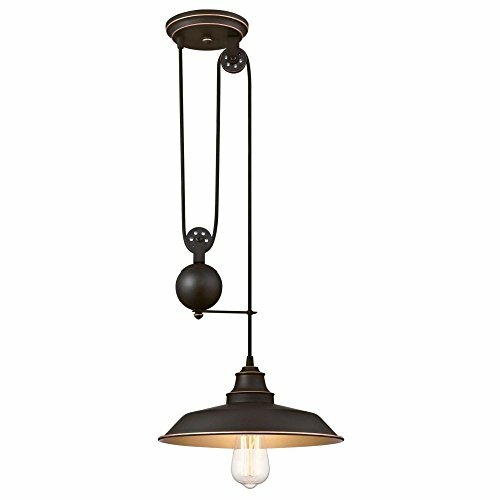 Westinghouse 6363200 Iron Hill 1-Light Pulley Pendant, Oil Rubbed Bronze Finish