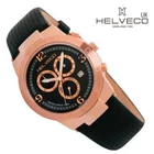 Swiss Made Helveco H01411N Rose Gold, Black Dial Chronograph Wrist Watch