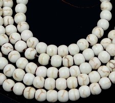 4mm White Howlite Turquoise Round Beads 15.5"
