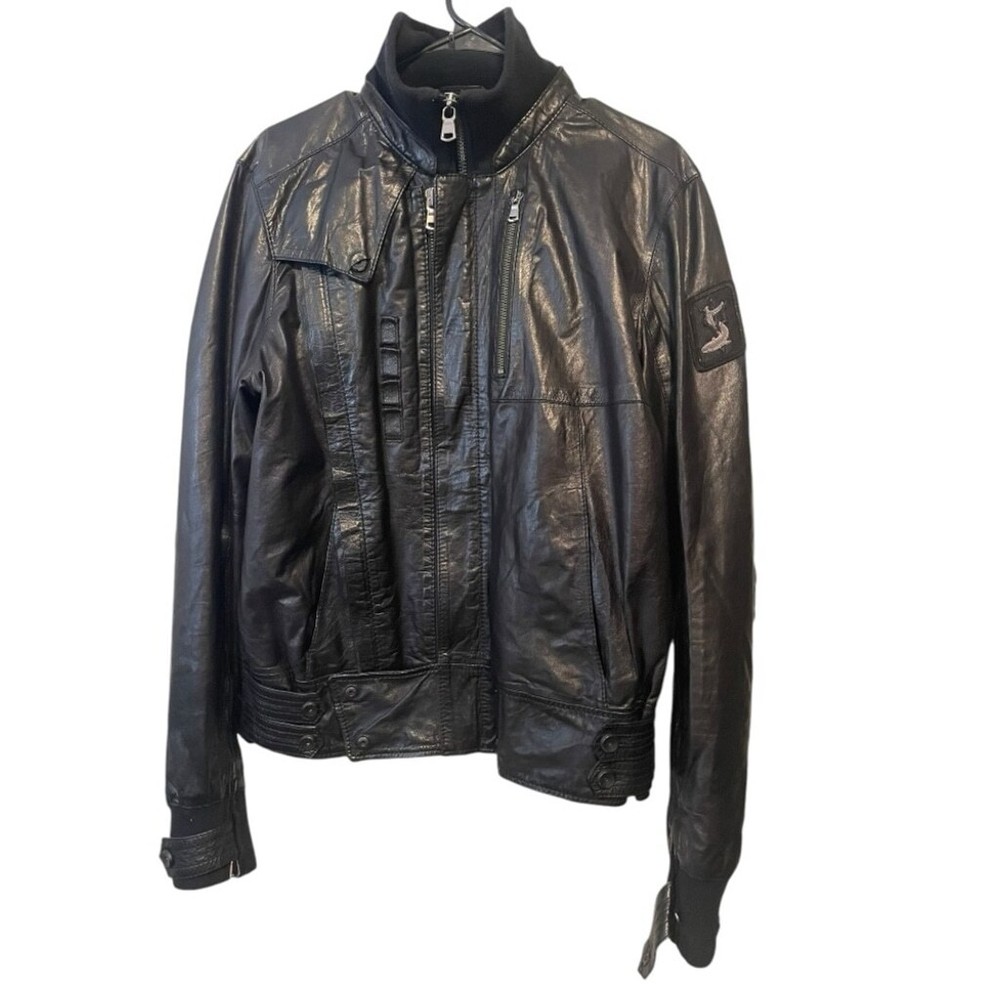 Diesel Lambskin Leather Biker Jacket Sz L Moto Sport Rider