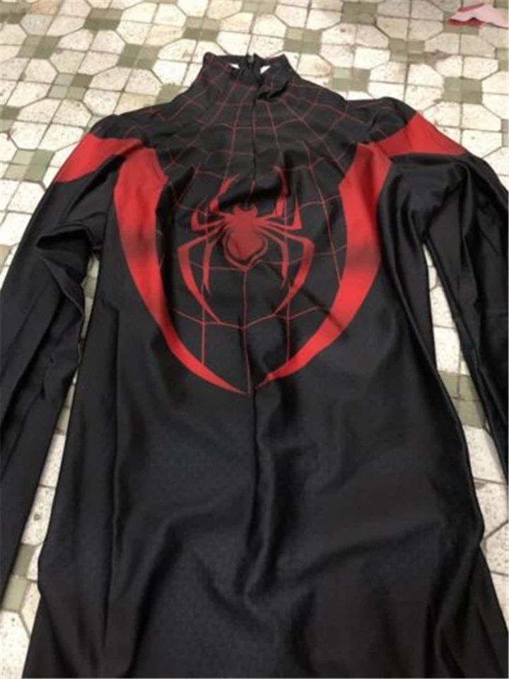 Miles Morales Spider-man Costume Superhero Zentai Suit Halloween Cosplay Adult - Image 3 of 4