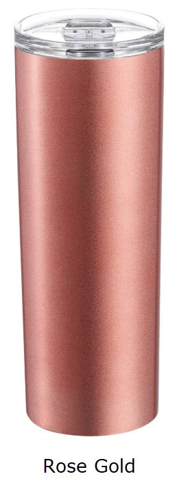20oz Skinny Stainless Steel Tumbler Slider Lid DoubleWall Vacuum ...