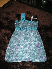 BNWT blue teal geen purple fitted chiffon / satin one shoulder dress 10 BOOHOO