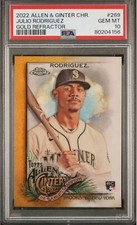 2022 Topps Allen & Ginter Chrome- Gold Refractor Julio Rodriguez /50 PSA 10