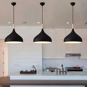 3x Kitchen Pendant Light Modern Ceiling Lights Bedroom Black