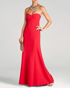 bcbg strapless crepe gown