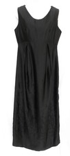 OLIAN Maternity Women Black Taffeta Beaded Floral Empire Waist Long Gown Dress S