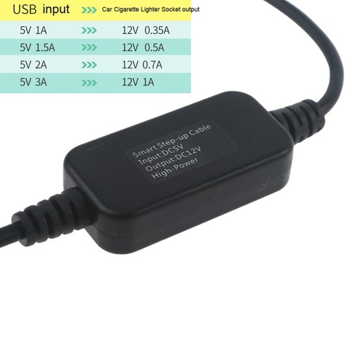 USB Male to 12V Car CigaretteLighter Socket Female Step Up Cable for GPS E-Dog - Zdjęcie 10 z 14