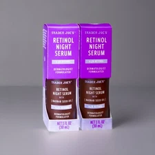 2 PACK Trader Joe’s 0.3% Retinol Night Serum with Baobab Seed Oil - 1 floz/30ml
