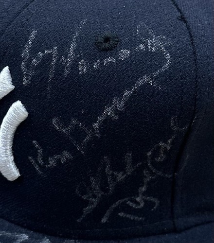 Yankees Signed Old Timers Day Hat Rickey Henderson David Wells Cone 12 Auto Coa - Picture 6 of 16