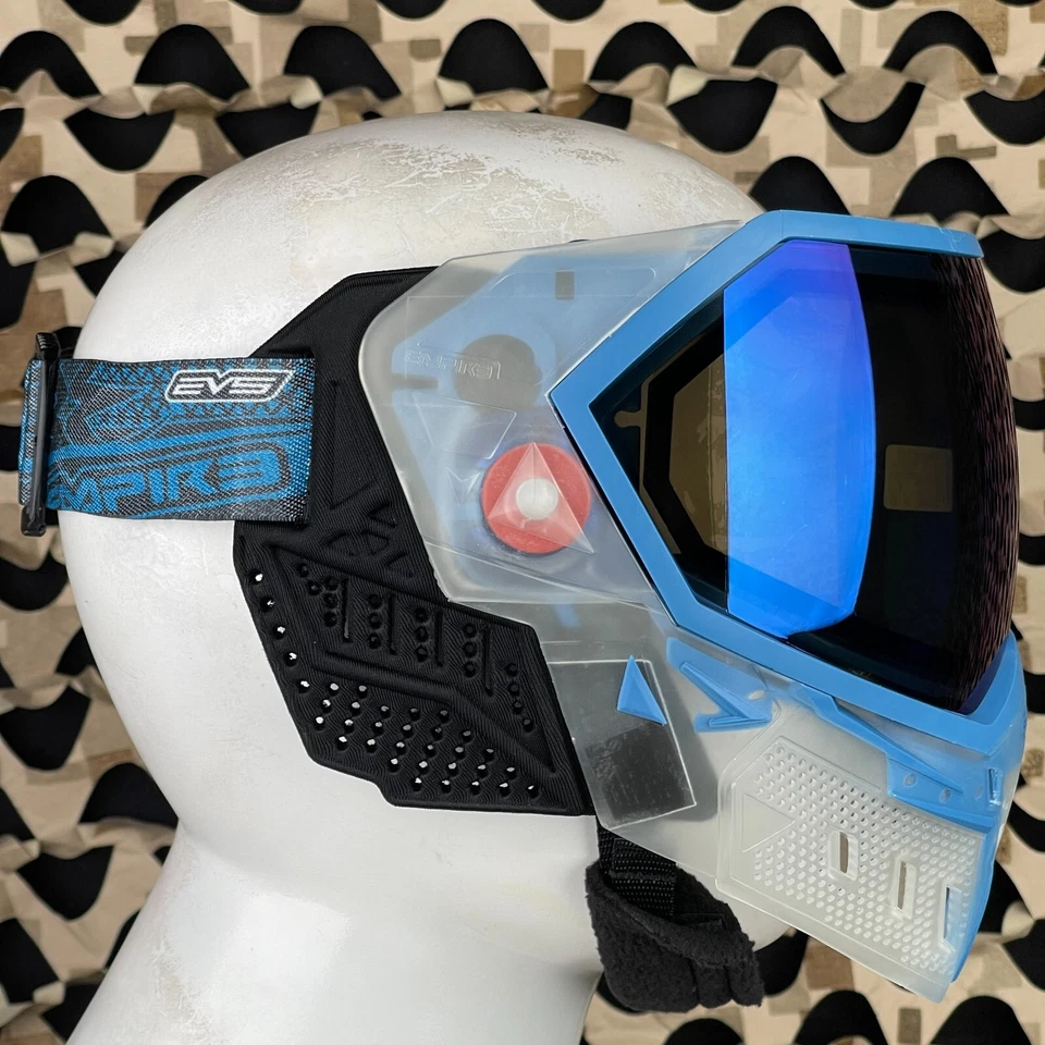 NUEVA Máscara de Paintball Empire EVS con 1 Lente - Cristal Transparente/Azul - Espejo Azul Foto 4 de 4