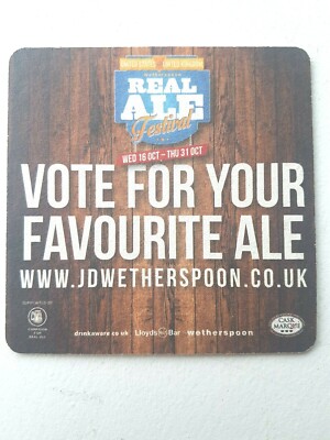  WETHERSPOON ~ REAL ALE FESTIVAL Cat No'??  Bierdeckel / Untersetzer