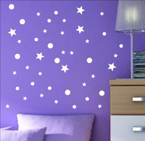 116 Objects STARS Circles Night SKY set vinyl decal sticker Kids Nursery room - Picture 1 of 3