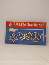 vintage HS waffelbackerei cast metal rosette iron set with 3 molds