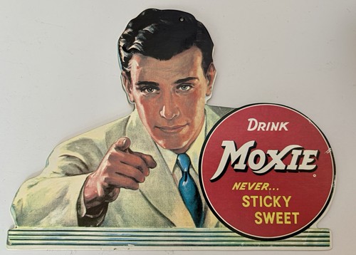Vintage MOXIE Soda Advertising Store Display Sign ~Cardboard ~