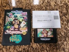 Taz-Mania (Sega Genesis, 1992) Authentic No Manual Video Game Retro Vintage Taz