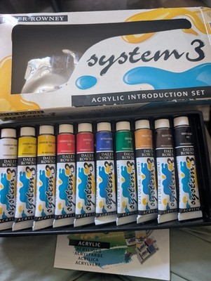 Daler Rowney System 3 Acryl Einführungsfarben Set - 10 x 22 ml Tuben
