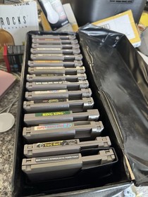 Nintendo NES Original Game Cartridge Lot w/ Carrying Case Super Mario Bros 2 +