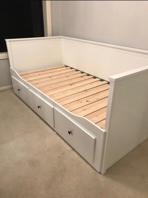 ベッドフレーム PICKUP ONLY HEMNES Daybed 80x200 cm IKEA HEMNES White Daybed with 3 Drawers and Pull-Out Trundle | eBay