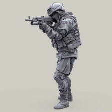 1/35 Scale Modern Special Forces Soldier Aiming Rifle Figure Resin Model Kit