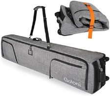 Ski Bag with Wheels,Padded Snowboard Bag for Air Travel,600D Waterproof Fabric,F