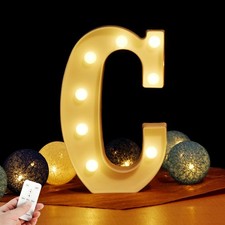Panneau de lettres lumineuses décoratives LED 3D éclairé alphabet lettre C...