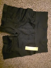 Colsie Seamless Ribbed Lounge Bike Shorts Womens Sz Medium Black Elastic Waist 