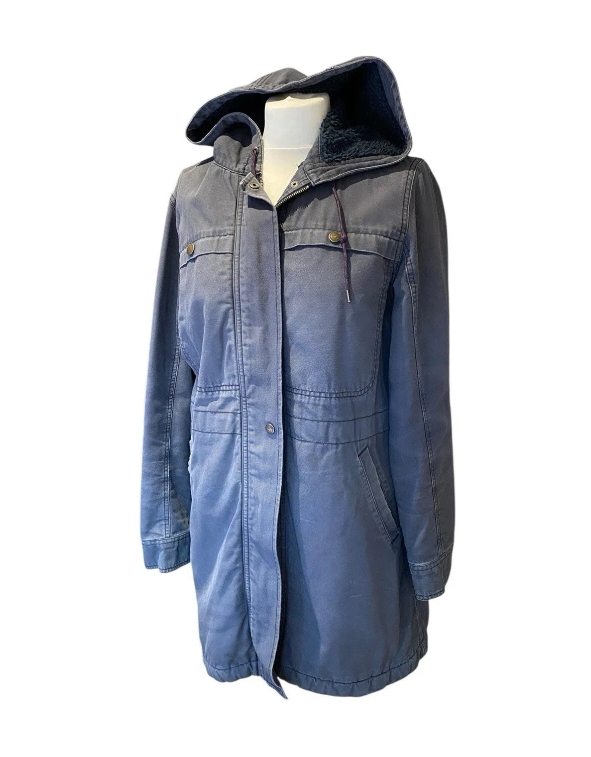 Patagonia Worn Wear Fleece Lined Parka Coat With Hood Size Medium