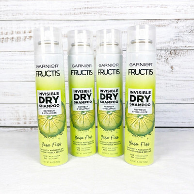 Garnier Fructis Invisible Dry Shampoo Yuzu Fizz Refresh Volumize 4.4oz (4 pack)