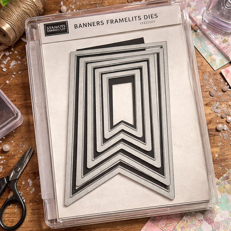 Stampin’ Up! Banners Framelits Dies #132173 – RETIRED Banner Die Set – Big Shot