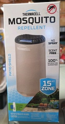 NIP Thermacell Mosquito Repellent Patio Shield 15 ft Zone No Spray Scent Free