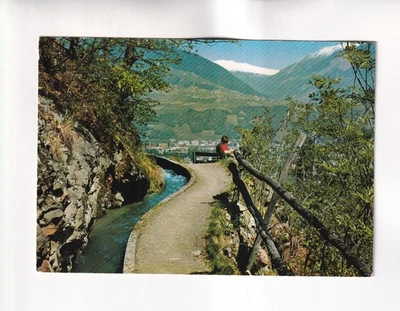 F9442) Ansichtskarte, MERAN in Südtirol - Marlinger WAALWEG mit Panorama - Bild 1 von 2
