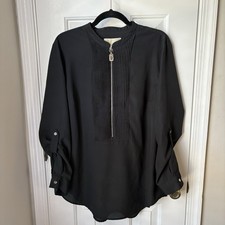Michael Kors Women s long sleeve black sheer ...