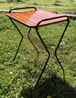 Table D’appoint Pour Électrophones Et Vinyles Métal et Formica Vintage