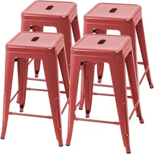 4 Stacking Metal Counter Stools 24 Inch