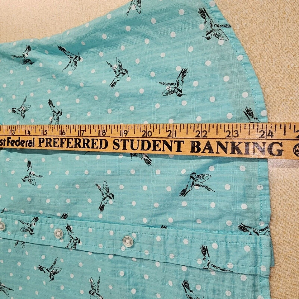 Camisa KAREN SCOTT con estampado de pájaros para mujer talla pequeña novedad oficina  Foto 4 de 4