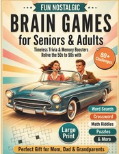 Fun Nostalgic Brain Games for Seniors Adults Large Print : Timeless...