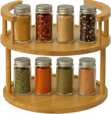 2-Tier Lazy Susan Organizer, Rotating Spice Rack, Spinning Organizer, Industr...