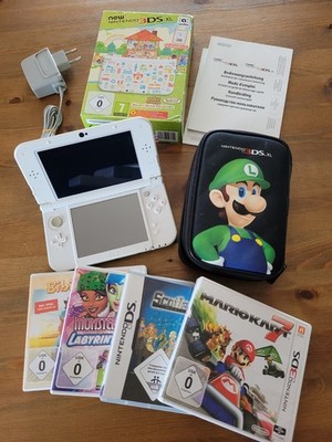 Nintendo 3DS XL Animal Crossing Edition +Zubehörpaket: Case, Ladegerät, 5 Spiele